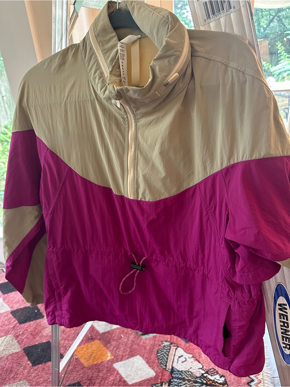 lululemon athletica Two-Tone Windbreaker in Magenta and Light Beige mn